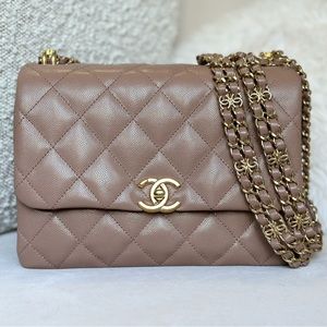 SOLD 🔥Highly Coveted🦄 Chanel Coco First 22k Small Dark Beige Caviar Bag